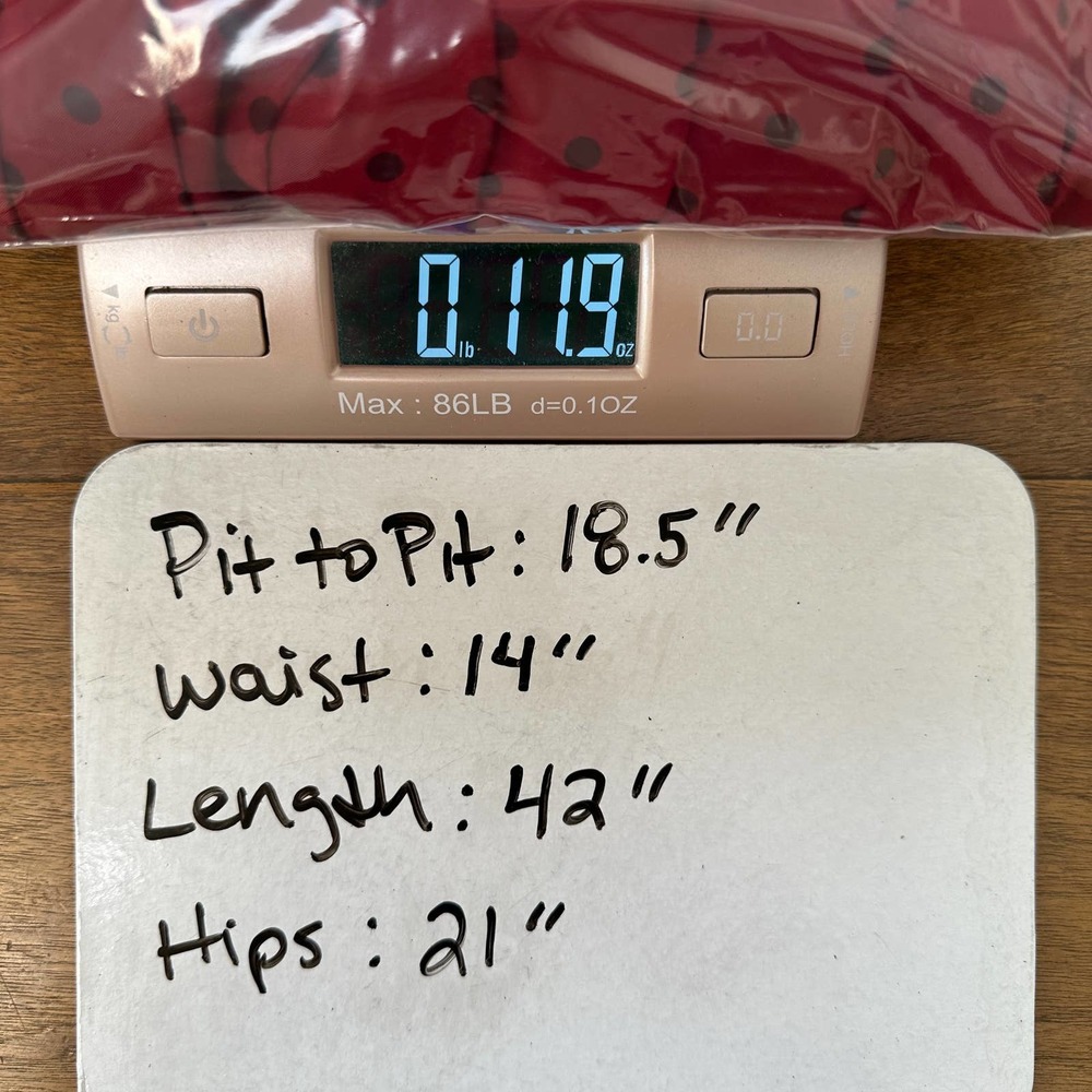 SOLD Vintage 70s 80s Albert Nipon Midi Shirt Dress Red polkadot pleated small - Picture 16 of 16